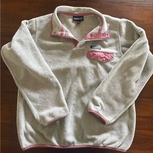 Patagonia Synchilla Cream and Pink Pullover